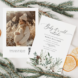 Convites Bebê está frio fora do inverno Foto chá de fraldas