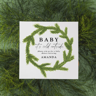Convites Bebê, está frio lá fora aguarela baby shower