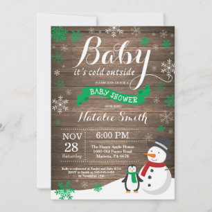 Convites Bebê Está Frio Lá Fora Chuveirinho de Bebê de Inve