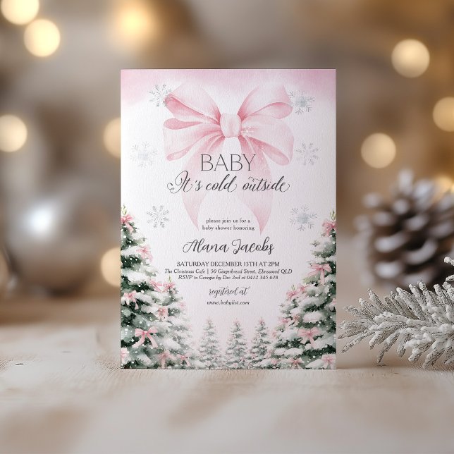 Convites Bebê Está Frio Lá Fora Chuveiro de Bebê Árvore de  (Baby its Cold Outside | Christmas tree Baby Shower)