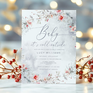 Convites Bebê, está frio lá fora elegante geada baby shower