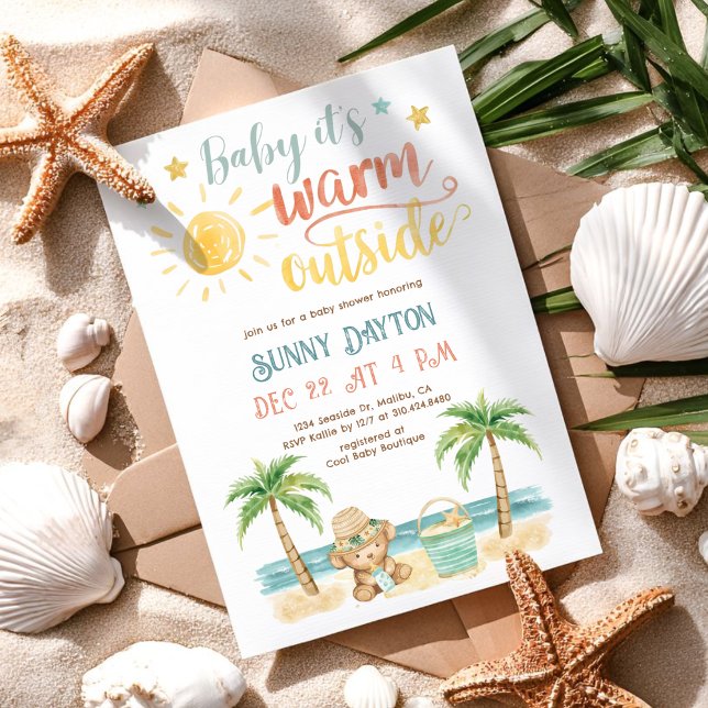 Convites Bebê, está quente lá fora, Chuveiro de Bebê Tropic (Criador carregado)