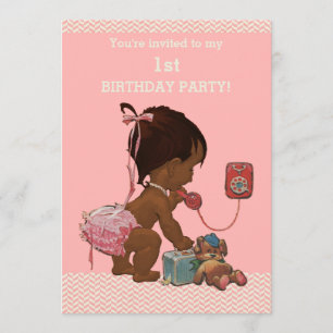 Convites Bebê étnico no primeiro aniversario de Chevrons Ro