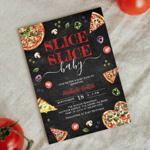 Convites Bebê Fatia Fatia Chá de fraldas Pizza Chalkboard