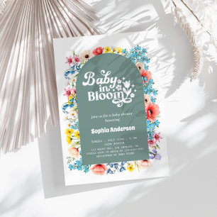Convites Bebê Floral em Chá de fraldas de Sangue - Primaver