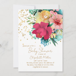Convites Bebê Floral Estonteante Em Chá de fraldas De Sangu
