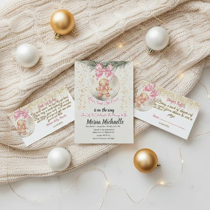 Convites Bebê fofo de Pão de Mel em Bolha de Natal