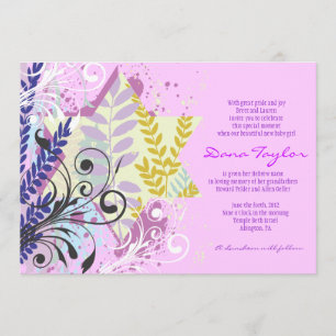 Convites Bebê judaico da estrela abstrata que nomeia o