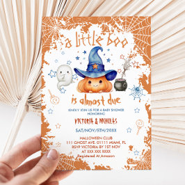 Convites Bebê Little Boo Halloween Abóbora Chá de Bebê