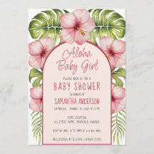 Bebê Menina Aloha Chuveiro Tropical Floral Aquarel