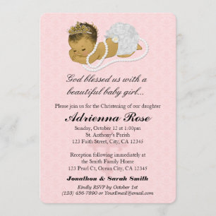 Convites Bebê Menina Baptism Christening Invtions PINK 180