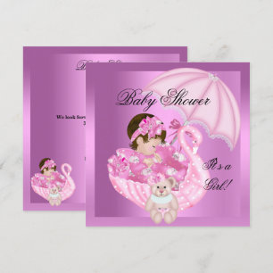 Convites Bebê Menina Chuveiro Bebê Rosa Branco Cisne