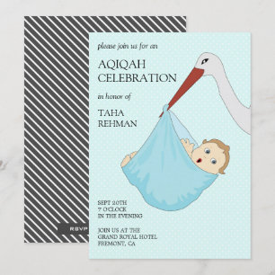 Convites Bebê Menino Azul Passarinho Fofo Aqiqah