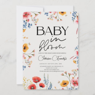 Convites Bebê moderno elegante na primavera de Chá de Sangu