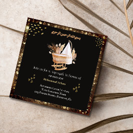 Convites Bebê muçulmano Crib Aqeqah-