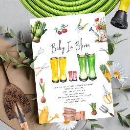 Convites Bebê Na Chuva Rosa Sanguínea Arranja Flor