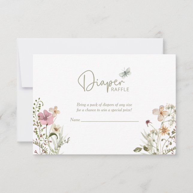 Convites Bebê na Fralda de Sangue Raffle Chá de fraldas (Frente)