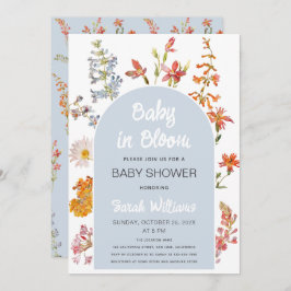 Convites Bebê no Blogue Flores Selvagens Chá de Arch Azul