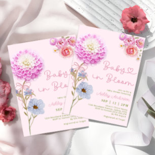 Convites Bebê no Bloom, Arco Rosa, Chá de fraldas
