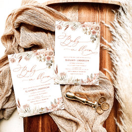 Convites Bebê no Bloom Boho Fall Chá de fraldas Floral