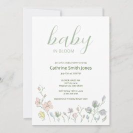 Convites Bebê no Bloom Chá de fraldas Sexo Neutro