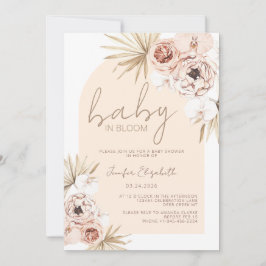 Convites Bebê no Bloom Pampas Grass Boho Chá de fraldas