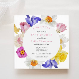 Convites Bebê no Bloom Primavera Floral Chá de fraldas