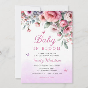 Convites Bebê no Bloomer Primavera cor-de-rosa Chá de frald