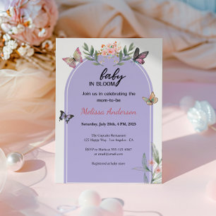 Convites Bebê no Blople Floral Floral Chá de fraldas