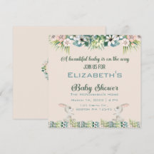 Bebê no caminho Chá de fraldas