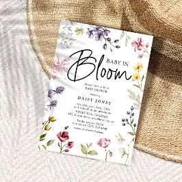Convites Bebê no Chá de fraldas de flor selvagem de Bloom