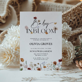 Convites Bebê no Chá de fraldas de flor selvagem de Bloom