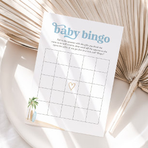 Convites Bebê no Chá de fraldas de praia Conselho Bingo