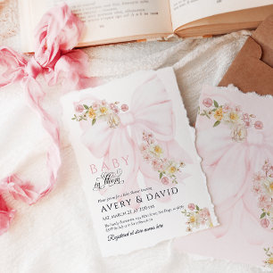 Convites Bebê no Chá de fraldas de Primavera de Sangue