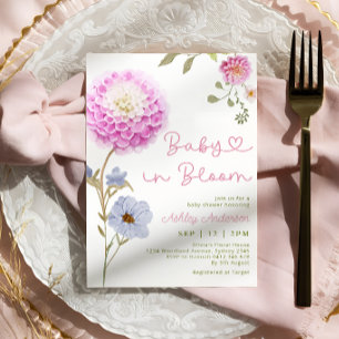 Convites Bebê no Chá de fraldas do Bloom Garden