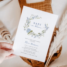 Bebê no Chá de fraldas Floral Azul Bloqueado