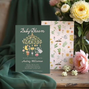 Convites Bebê no Chá de fraldas móvel Bloom Garden