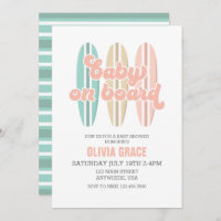 Bebê no Conselho Surfboard Beach Chá de fraldas