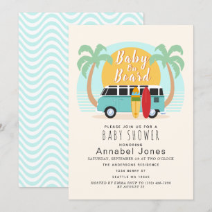 Convites Bebê no Conselho Van Invit de Chá de fraldas Neu