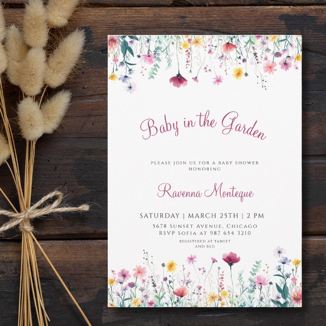 Convites Bebê no Jardim Floral Boho Chique Chá de Bebê (Criador carregado)