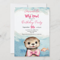 Bebê Otter Wild One Girl Aniversário