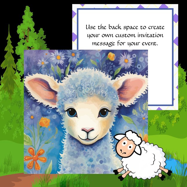 Convites Bebê Ovelha Fofo (Our Little Lamb - Sheep - Bow Peeps Has a Collection All His Own ! "Shear'-ly You Have Seen It !)