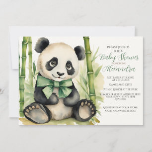 Convites Bebê Panda Unisex Chá de fraldas de Espera