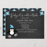 Bebê pinguim bonito Está frio fora do Chá de frald