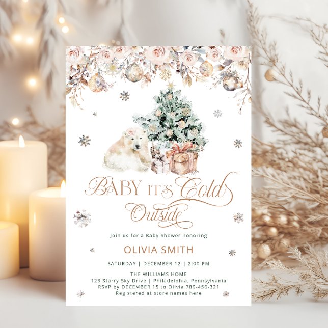 Convites Bebê Polar Bebê é Frio Fora do Chá de fraldas (Criador carregado)