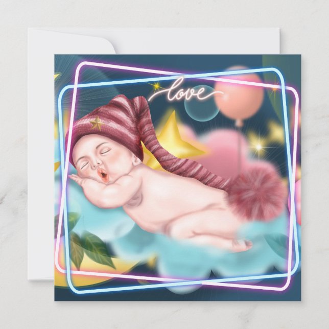 Convites Bebê recém-nascido (Frente)