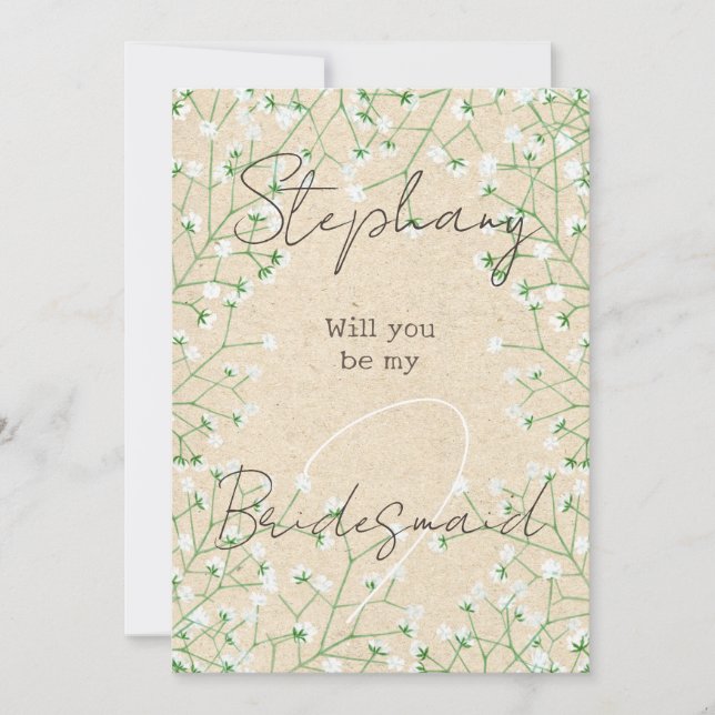 Convites Bebê Respira Fofo Boho Você será minha madrinha (Frente)