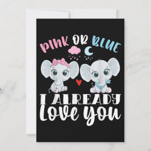 Convites Bebê Revelação do Sexo Rosa ou Azul Eu Já Te Amo