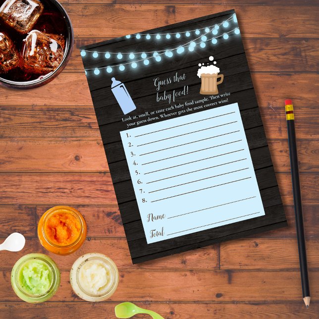 Convites Bebê Revestir Azul Adivinha O Jogo Do Chá Da Comid (Criador carregado)