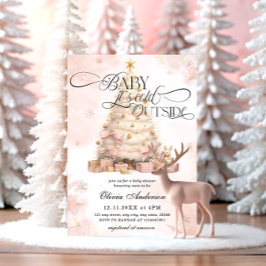Convites Bebê Rosa Esbranquiçado Está frio fora do Chá de f